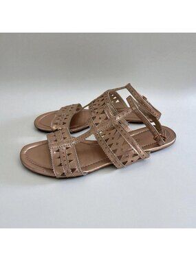 VIA SPIGA Rose Gold Leather Gladiator Sandals Size 10